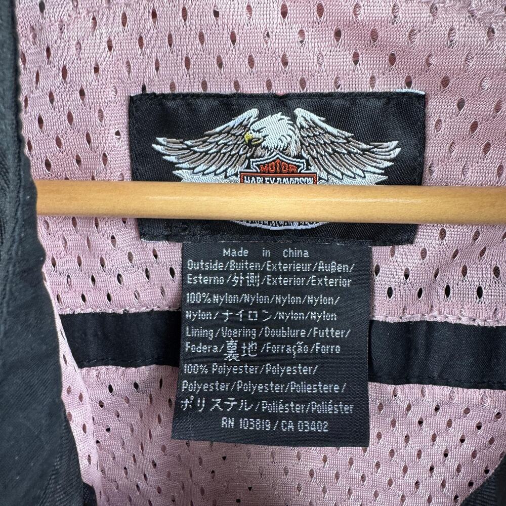 Harley-Davidson Jacket Womens XL Black Mesh Embroidered Motorcycle Riding Zip - Picture 2 of 12